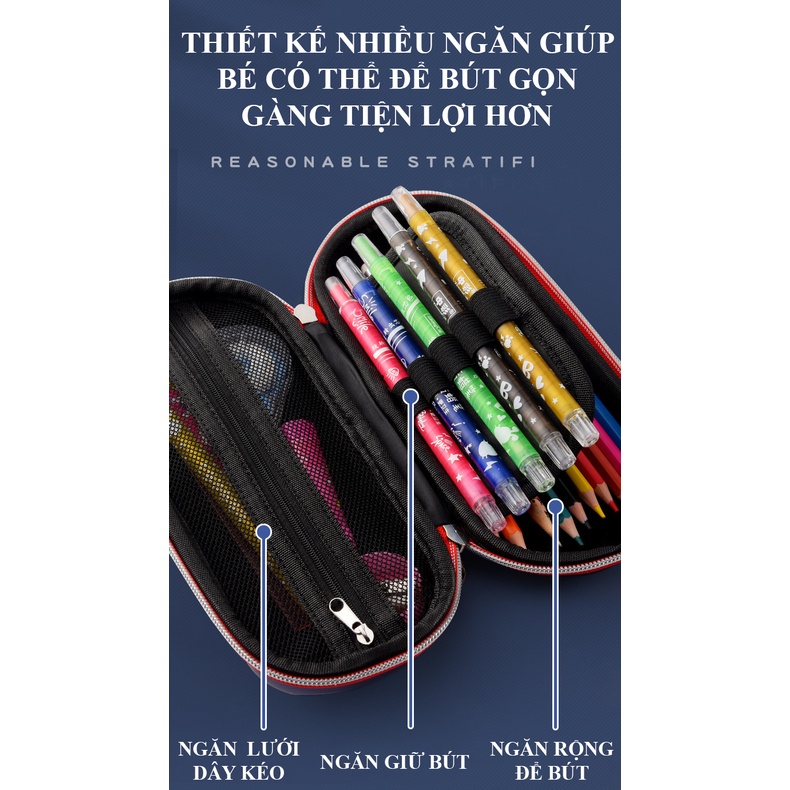 Hôp bút 3D in hình xe đua độc đáo kích thước lớn chống thấm nước phù hợp cho bé trai HB00004