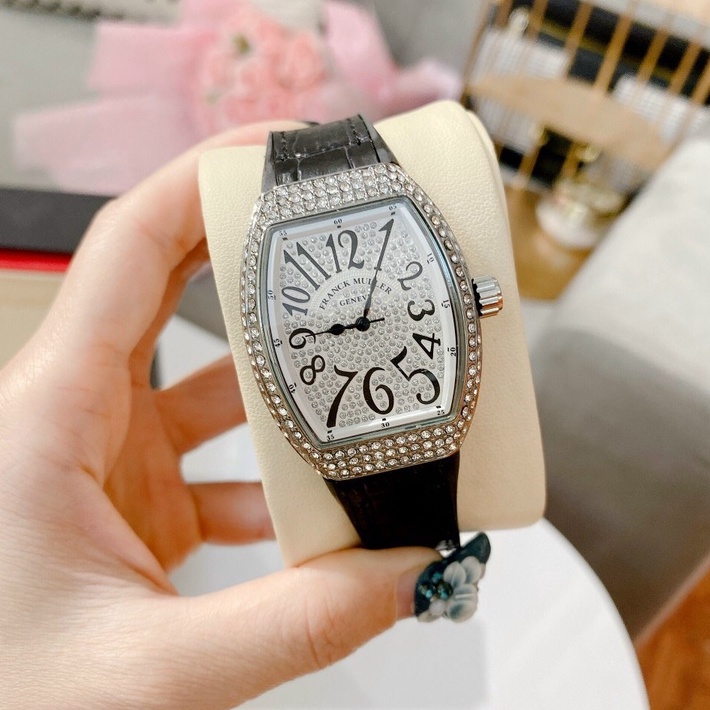 Đồng hồ nữ Franck Muller, đồng hồ đính đá dây cao su bảo hành 12m DHN002 ngoctrinhs