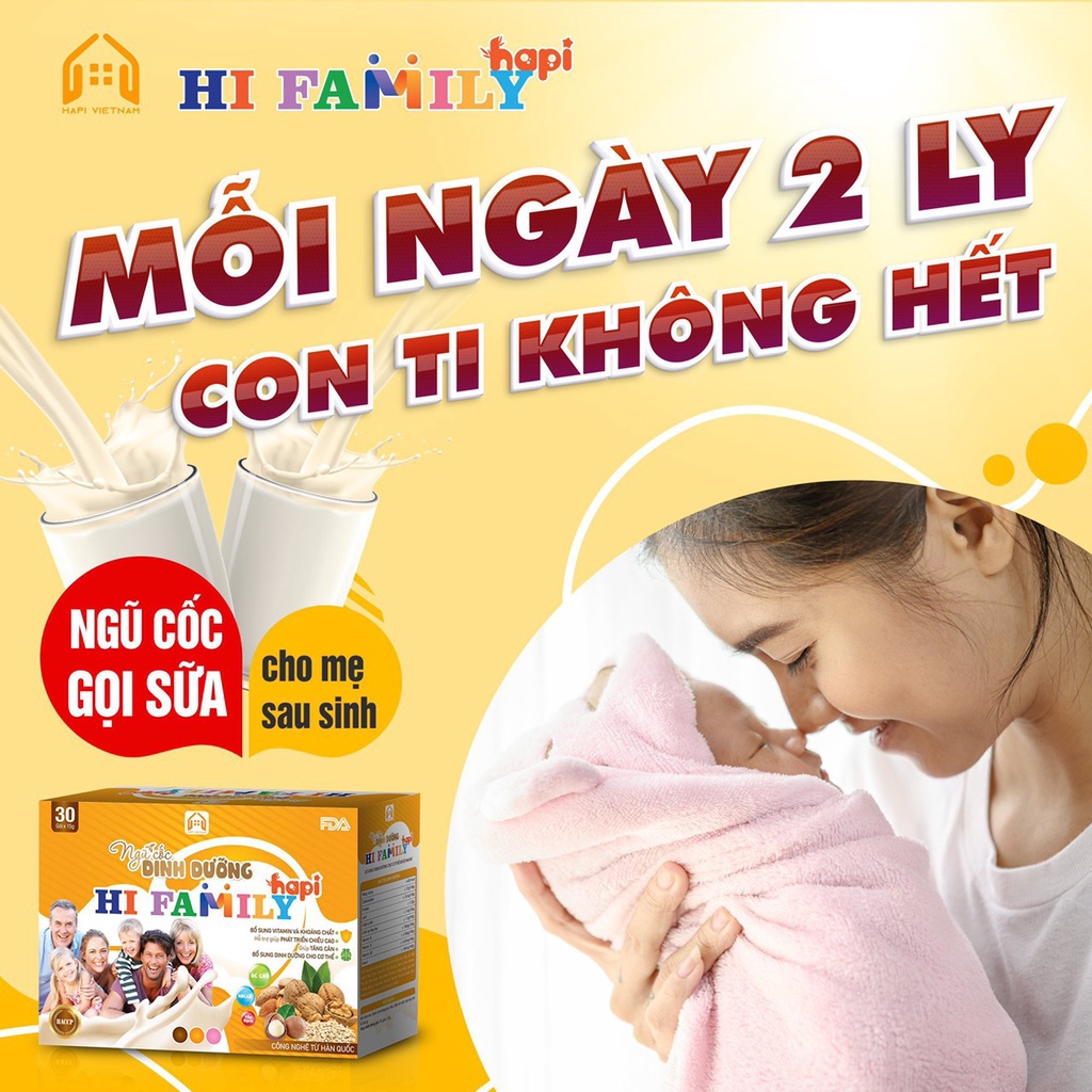 Ngũ Cốc Dinh Dưỡng Cho Mẹ Bầu và Sau Sinh Hi FAMILY- Giúp Sữa Đặc Hơn Dinh Dưỡng Nhiều Hơn ,Mẹ ăn Vô Con ,Bé Hấp Thu Tốt