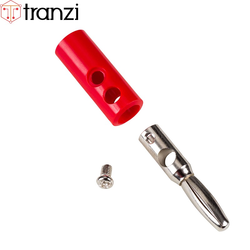 Giắc bắp chuối đực 4mm đỏ - túi 10 cái