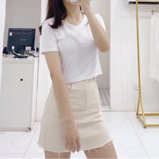 Chân váy kaki ngắn