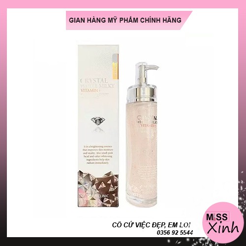 Tinh chất dưỡng trắng tái tạo da từ Vitamin 3W Clinic Crystal White Milky Essence Vitamin+ 150ml - Miss Xinh