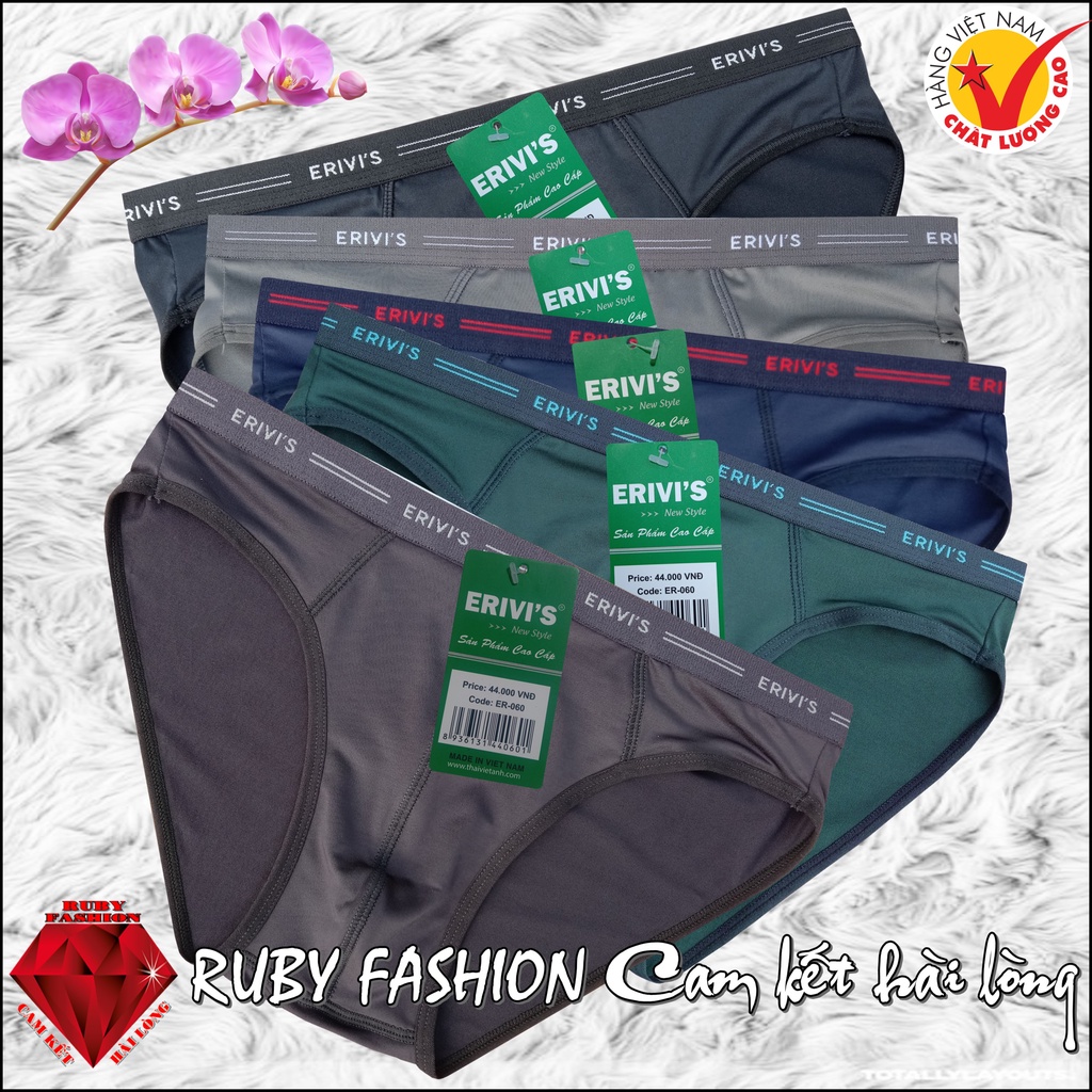 Combo 5 Quần lót nam ERIVIS Thun lạnh, lưng bản nhỏ - Hàng Việt Nam chất lượng cao