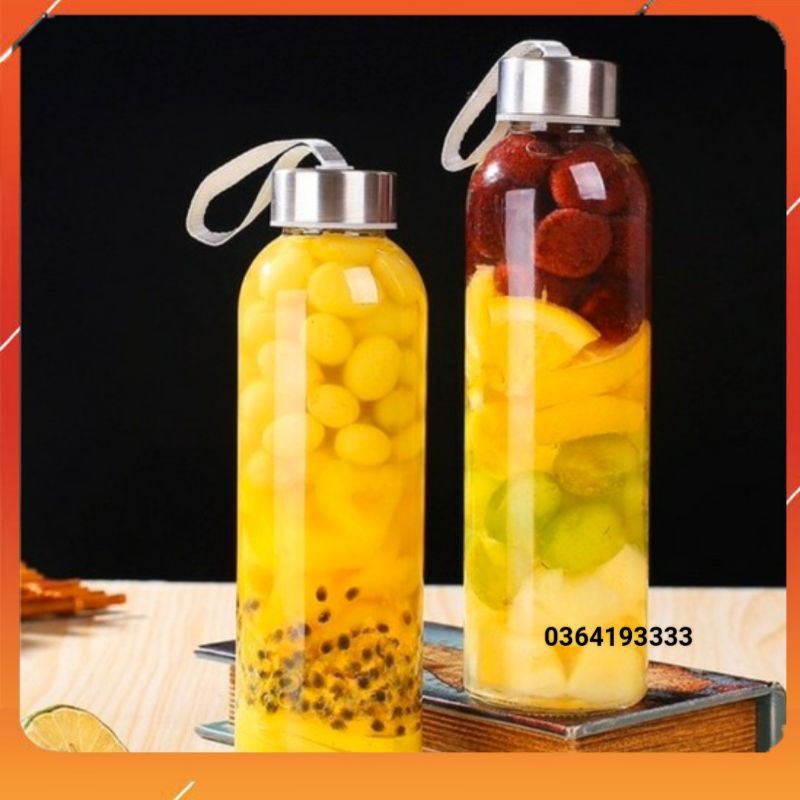 Set 10 Chai thủy tinh 500ml dây xách