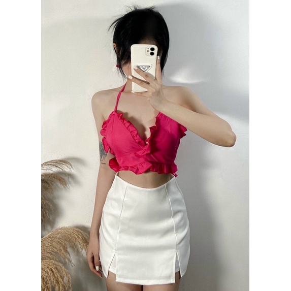 ÁO YẾM VOAN VIỀN BÈO CÓ MÚT