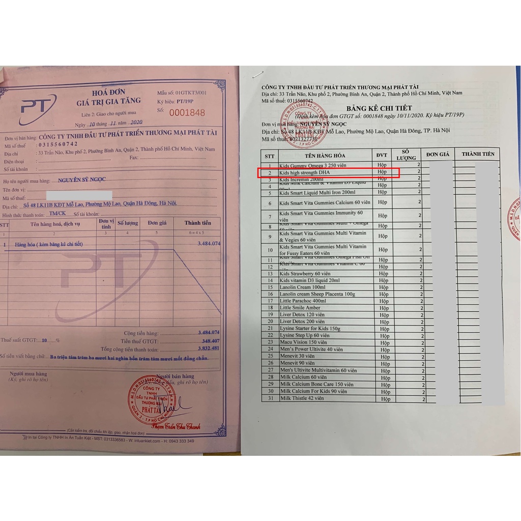 [Tem Chemist] Viên bổ sung DHA cho bé Healthy Care Kids High DHA 60 Viên