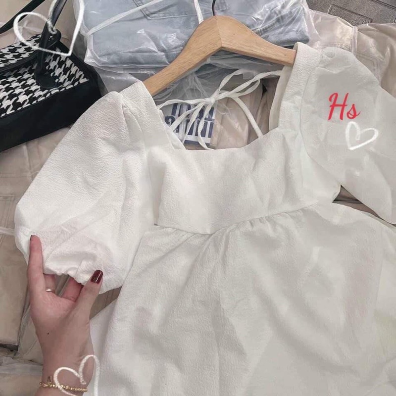 Bộ babydon đũi cổ vuông HSU1