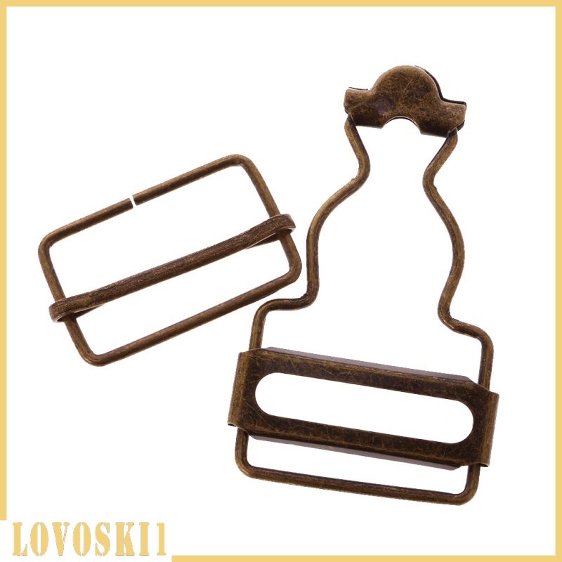 [LOVOSKI1]Set of 6 Bronze DIY Replacement Dungaree Fasteners Clips Buckles 27mm