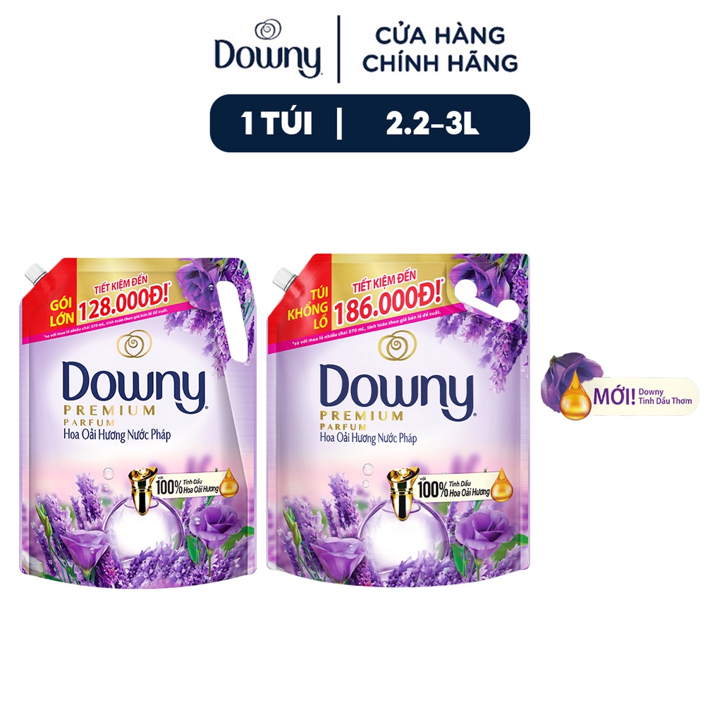 Nước xả vải Downy hương hoa Oải Hương nước Pháp (2.2L/3L)