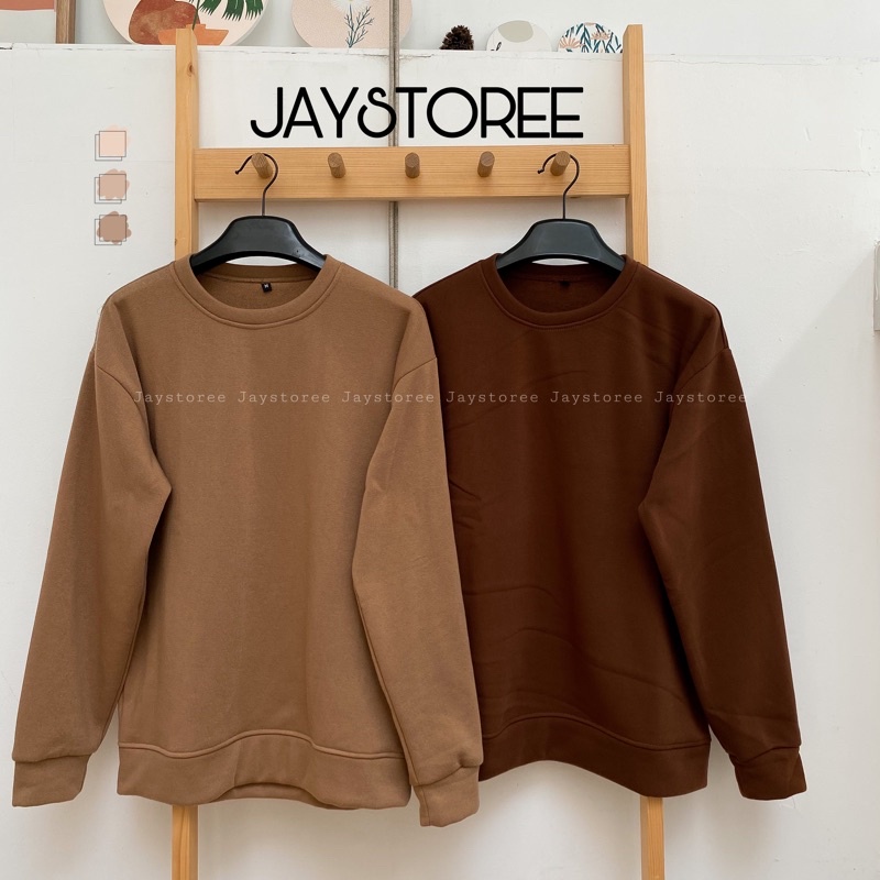 Áo Sweater trơn unisex NÂU| NÂU CHOCO 🍁/Nam nữ unisex/FREESHIP 99K