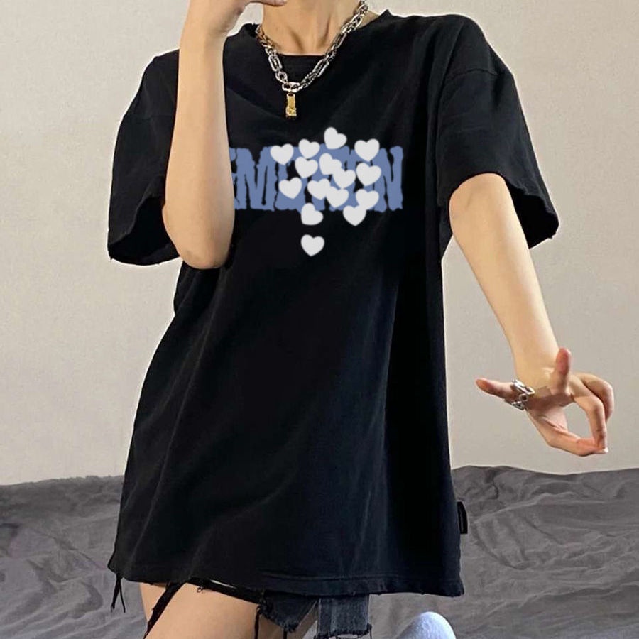 B&amp;G Áo Thun Tay Ngắn Phong Cách Hàn Quốc Cổ Điển Cho Nữ Giới Áo phông Nữ JL-TX-129