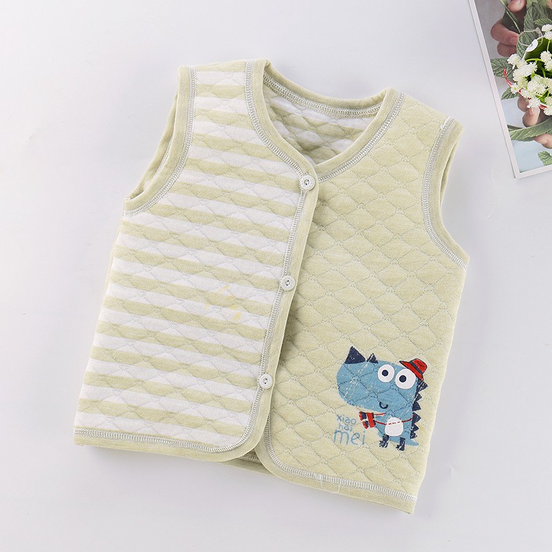 Áo khoác cotton dài tay in hình động vật cho bé