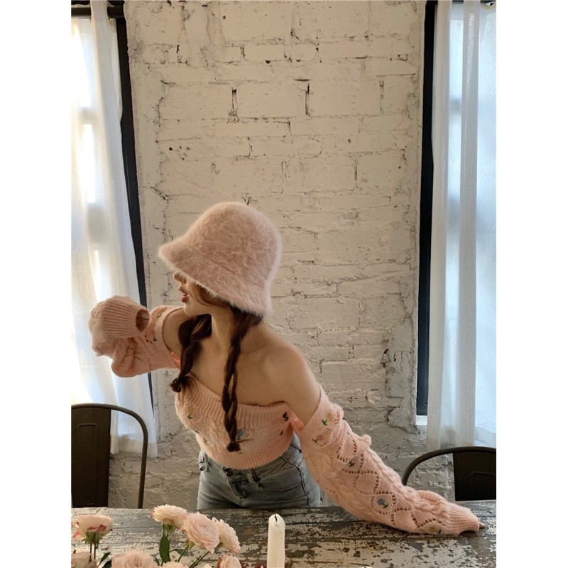 Set áo ống+áo khoác croptop len dệt kim cực xinh xắn phong cách ulzzang Hàn Quốc SAM SAM BOUTIQUE | BigBuy360 - bigbuy360.vn