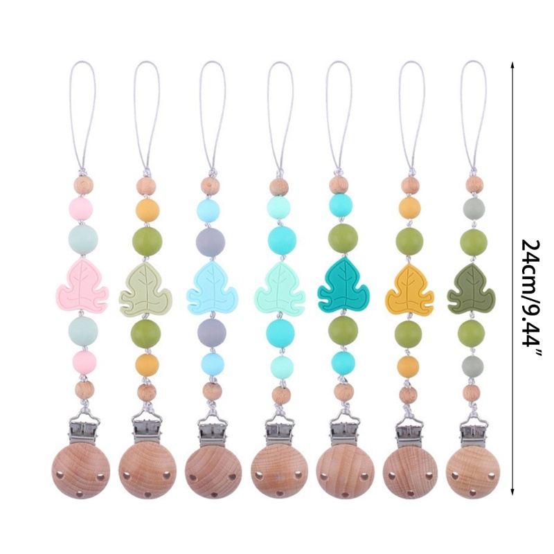 Giá Đỡ Núm Ti Giả Dạng Chuỗi Hạt Hình Chiếc Lá Bằng Sồi Dành Cho Bé Sơ Sinh