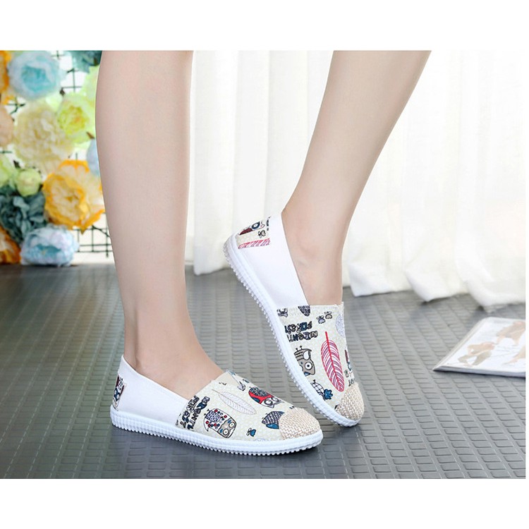 HỖ TRỢ SHIP - GIÀY LƯỜI SLIP ON VINTAGE ĐƠN GIẢN MÀU XÁM | BigBuy360 - bigbuy360.vn