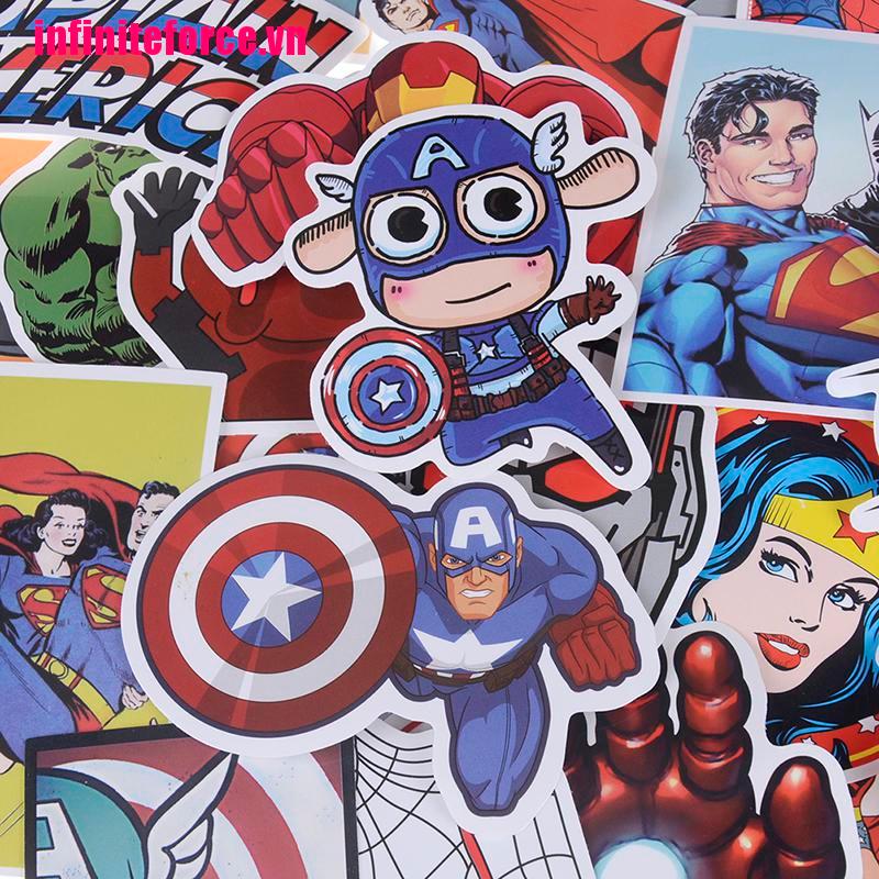 Bộ 50 Miếng Dán Siêu Anh Hùng MARVEL Đa Năng