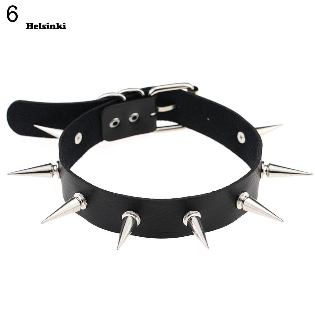 Vòng cổ choker giả da đính đinh tán cho nữ