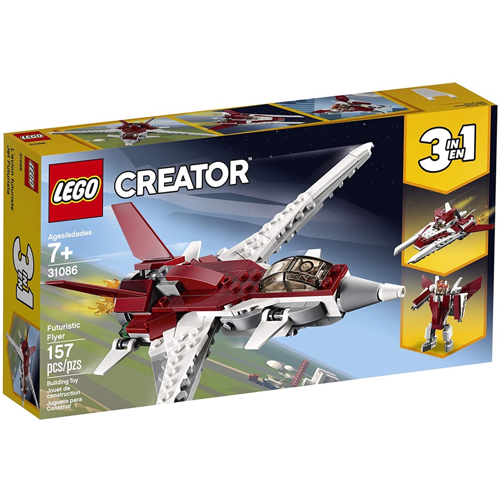 LEGO Creator 3in1 Futuristic Flyer 31086 Building Kit 157 Pieces 3 trong 1 máy bay chiến đấu người máy space ship