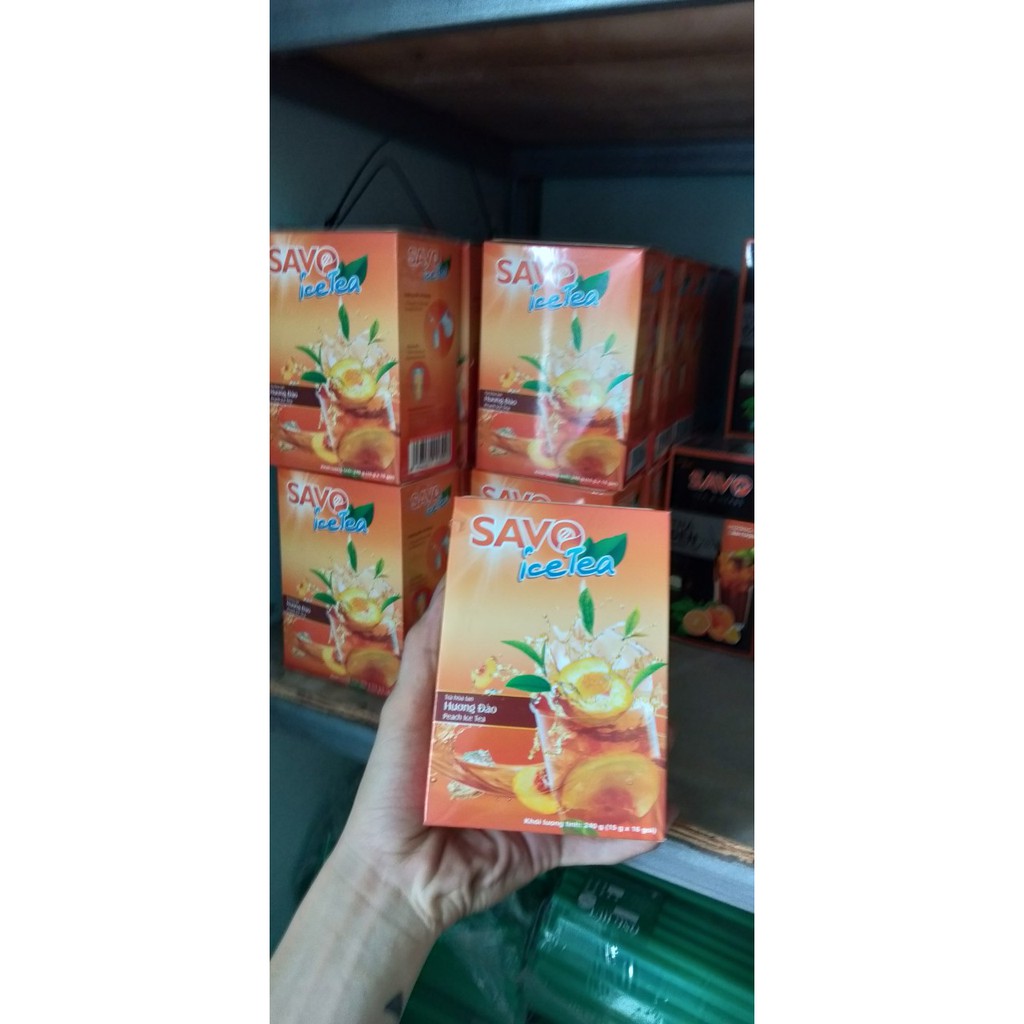 Trà Đào Hòa Tan - SAVO tea 16goix1 hộp