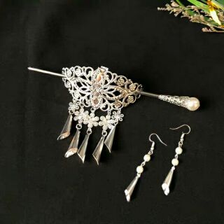 Cài tóc hoa sen DIY hanmade cổ trang