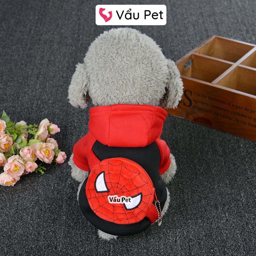 Áo cho chó mèo Nỉ kèm balo ngộ nghĩnh mùa đông - Quần áo cho chó poodle, con, lớn, mèo, thú cưng Vẩu Pet Shop