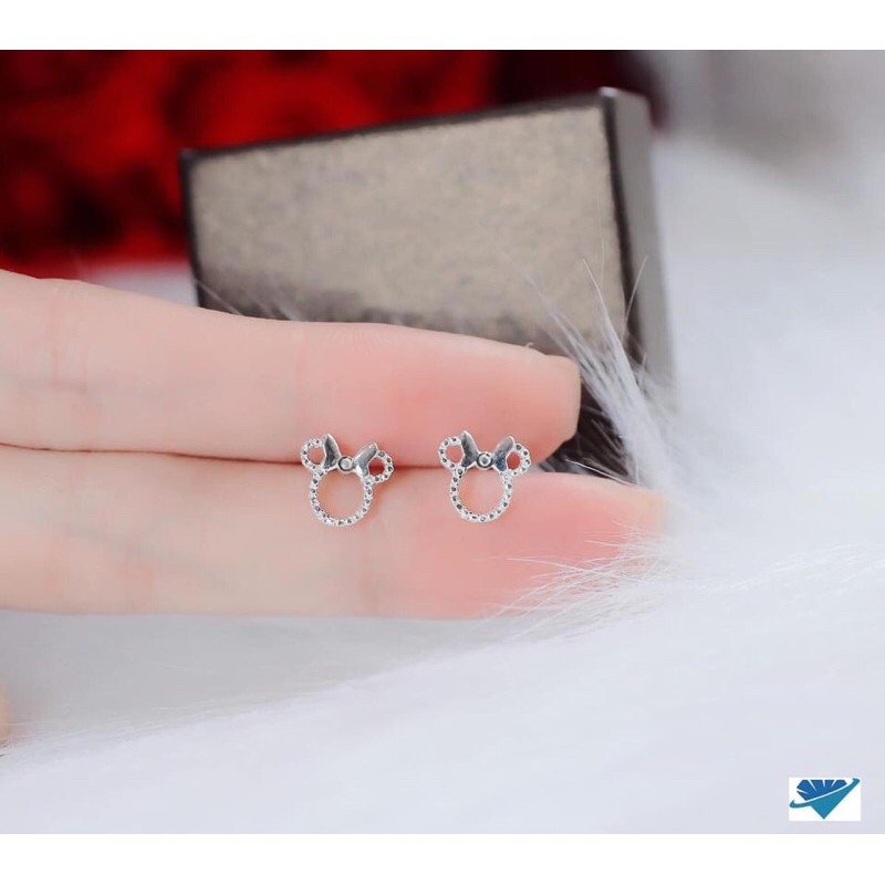 BÔNG TAI KHUYÊN GẤU NGỘ NGHĨNH BẠC TA NHỎ XINH