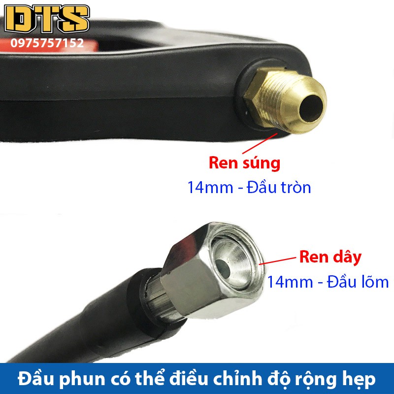 Súng xịt - súng rửa xe áp lực cao DTS1 Ren ngoài 14mm (Đầu tròn)