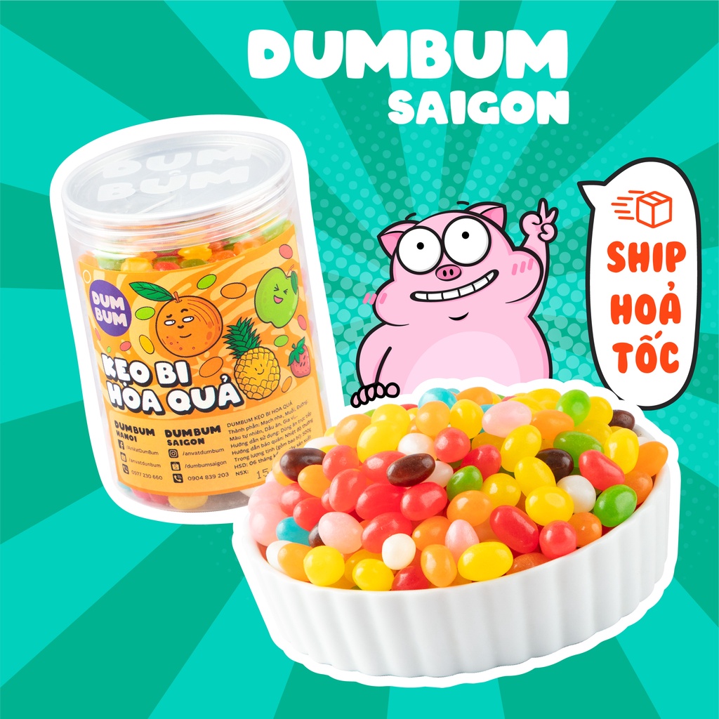 Kẹo trái cây, kẹo bi hoa quả DumBum 500g đồ ăn vặt Sài Gòn