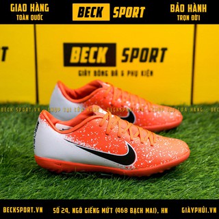Giày Bóng Đá TQ Trẻ Em Mercurial Trắng Đỏ Đế Đỏ TF