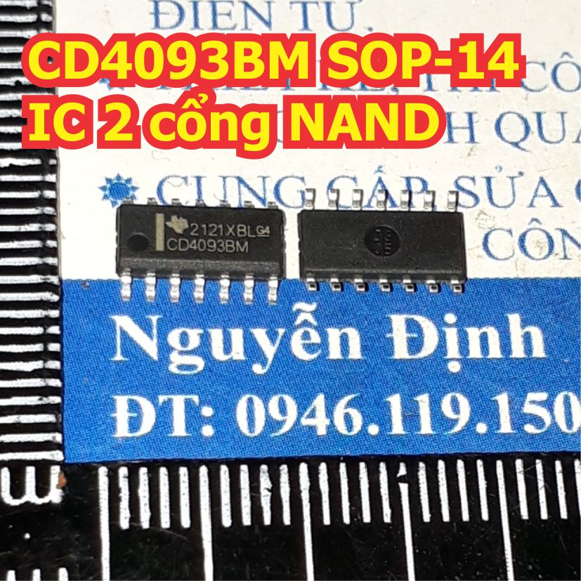 10 con IC CD4093BM CD4093 SOP-14 chân dán 2 cổng logic NAND kde1265