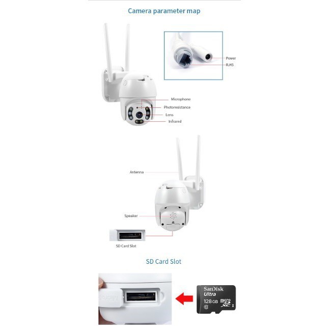 [CHÍNH HÃNG] Camera IP Wifi Ngoài trời Siepem S6820 Plus  FullHD 1080P 4 LED trợ sáng, 4 LED hồng ngoại, chống nước IP66