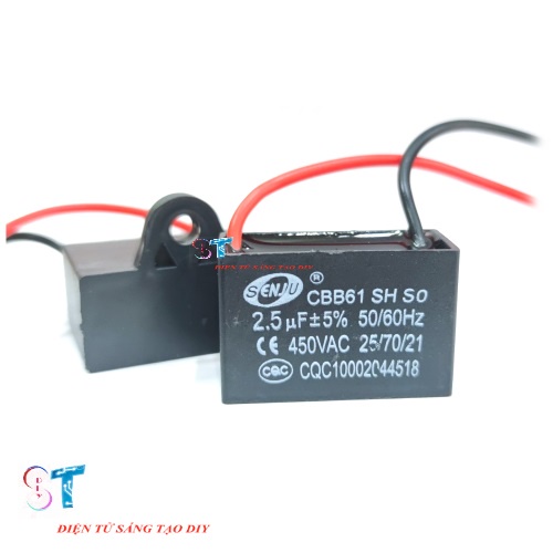 TỤ QUẠT DÂY SENJU CBB61 2.5 UF 450V CHÍNH HÃNG