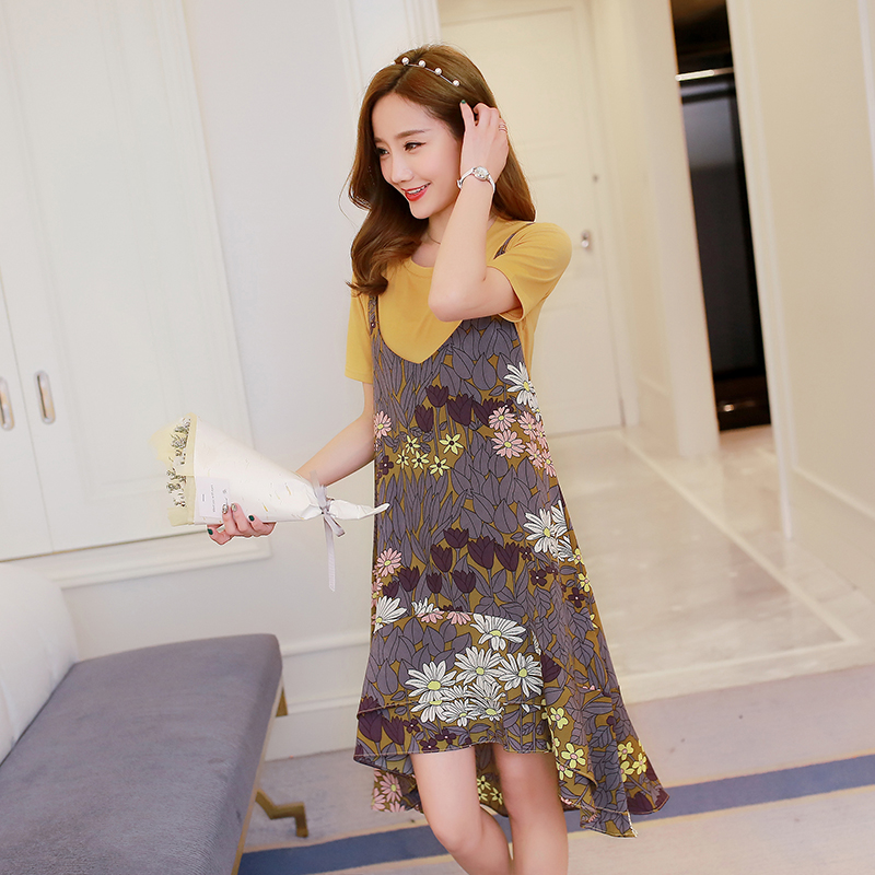 Set Đầm Bầu Hai Dây + Áo Thun Dáng Dài Thời Trang Mùa Hè 2023