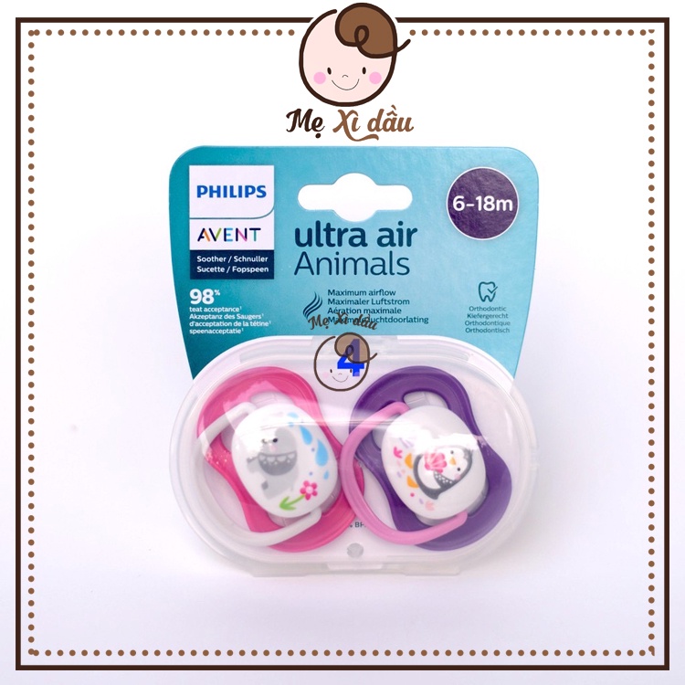 Shop mẹ xì dầu Ty giả, Ti ngậm Philips Avent Ultra Air Animal cho bé