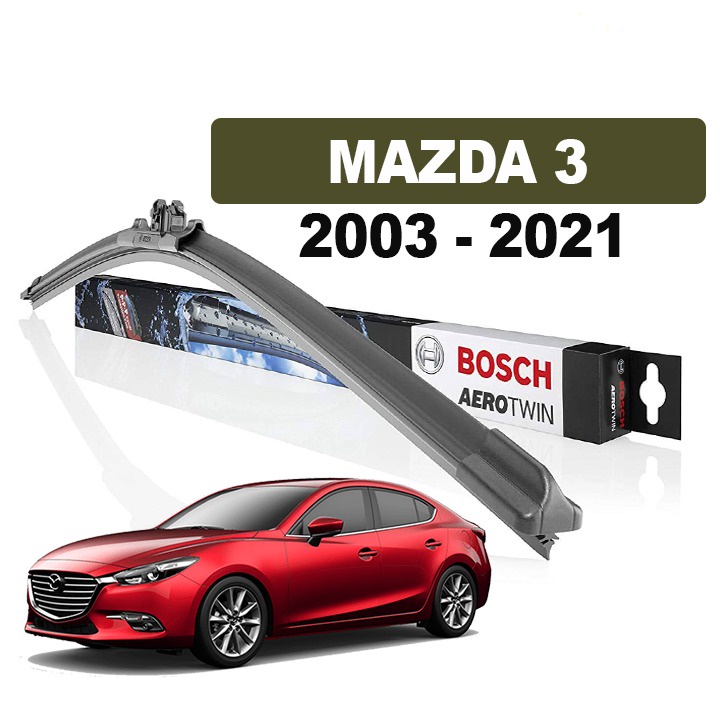 Gạt Mưa Xe Mazda 3 Thương Hiệu BOSCH Aerofit Lưỡi Silicon Siêu Sạch