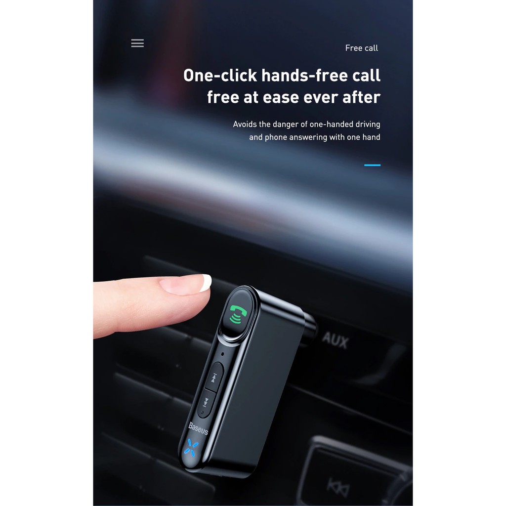 Bộ chuyển đổi Aux ra Bluetooth Baseus Type 7 AUX Car Wireless Receive trên ô tô hoặc loa, tivi...