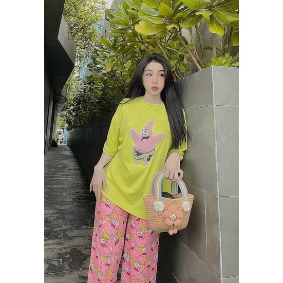 Bộ In Chữ Mix Quần Dài