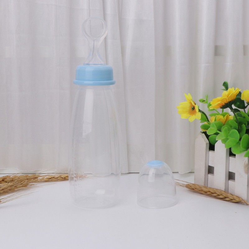 INN 240ML Baby Squeeze Spoon Milk Food Support Bottle Newborn Rice Bottle Infant Drinking Training Cups