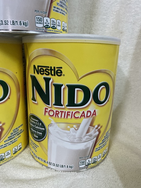 [Hàng Mỹ Bay Air có Bill] Sữa bột Nestlé NIDO nguyên kem Fortificada 1.6kg/2.2 kg (nắp trắng)