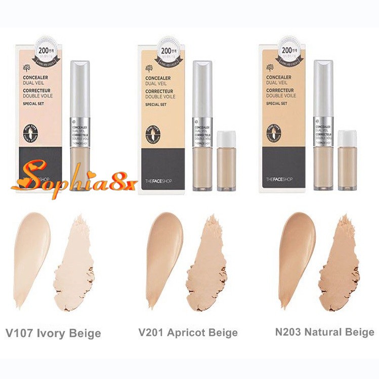 Che khuyết điểm 2 đầu The Face Shop Concealer Dual Veil TFS Hàn Quốc