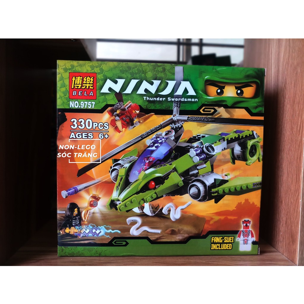 Đồ chơi lắp ráp Non Lego Ninjago Bela 9757 Season Phần 2 Xếp Mô Hình Máy Bay Rắn Minifigures Ninja Kai và Lloyd Gamardon