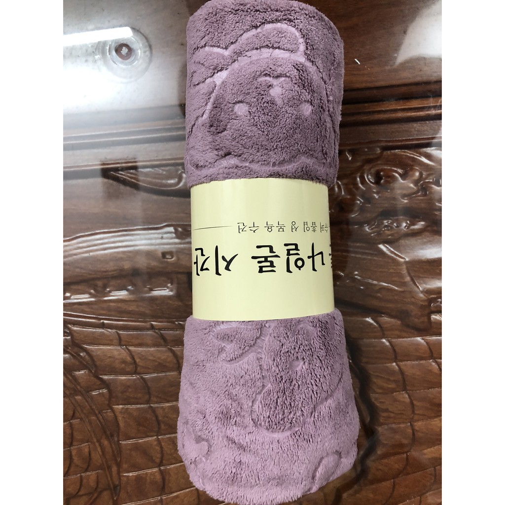 Khăn tắm lông cừu Hàn Quốc Gấu KT 50 x 100cm ⚡HÀNG LOẠI 1⚡ Khăn bông lông cừu siêu thấm hút