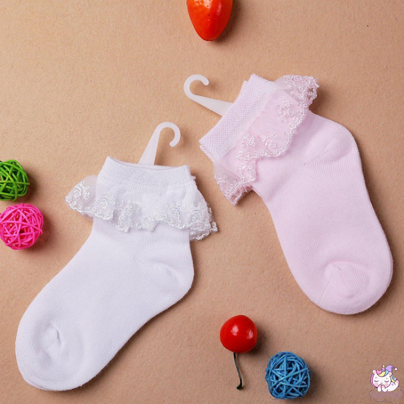 Vớ cotton phối ren dễ thương cho bé gái