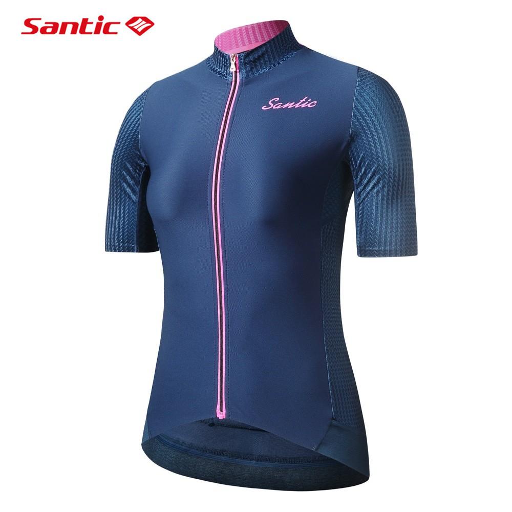 Áo Đi Xe Đạp Santic Tay Ngắn Cho Nữ, Áo Đi Xe Đạp Leo Núi Áo Thể Thao Quần Áo Đua Xe Đạp Địa Hình L9C02154 Mới