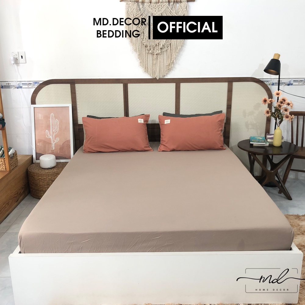 Bộ chăn ga gối Cotton Tici MD.Decor - Bedding nhập khẩu phong cách hàn quốc trơn màu nhiều kích thước M2,M4, M6, M8