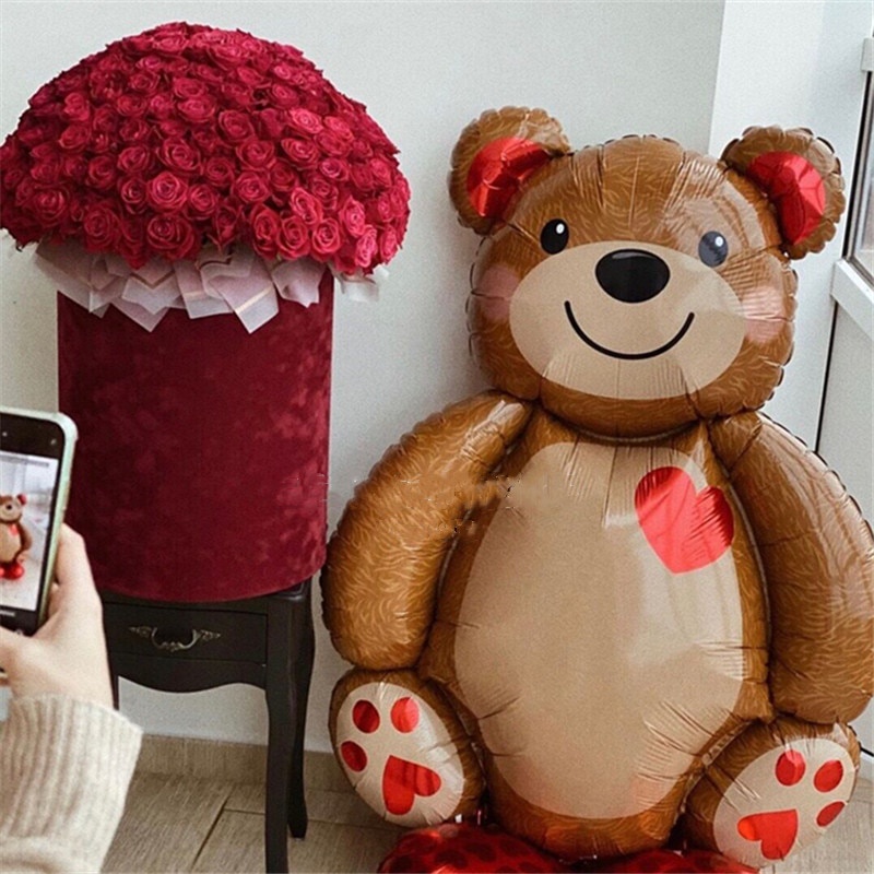 Bong Bóng Hình Gấu Hoạt Hình Bằng Nhôm Kích Thước 91*65cm Trang Trí Tiệc Sinh Nhật Bé