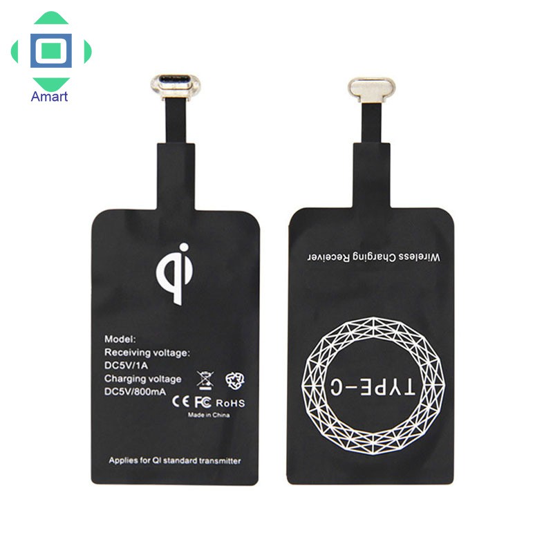 Universal Qi Wireless Charger Receiver Card Charger Adapter Pad Coil for iPhone/Type-C