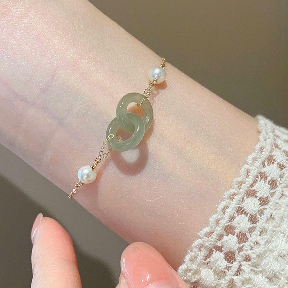 Vòng Tay Đính Hạt Ngọc Trai Cổ Điển Thời Trang Cho Nữ