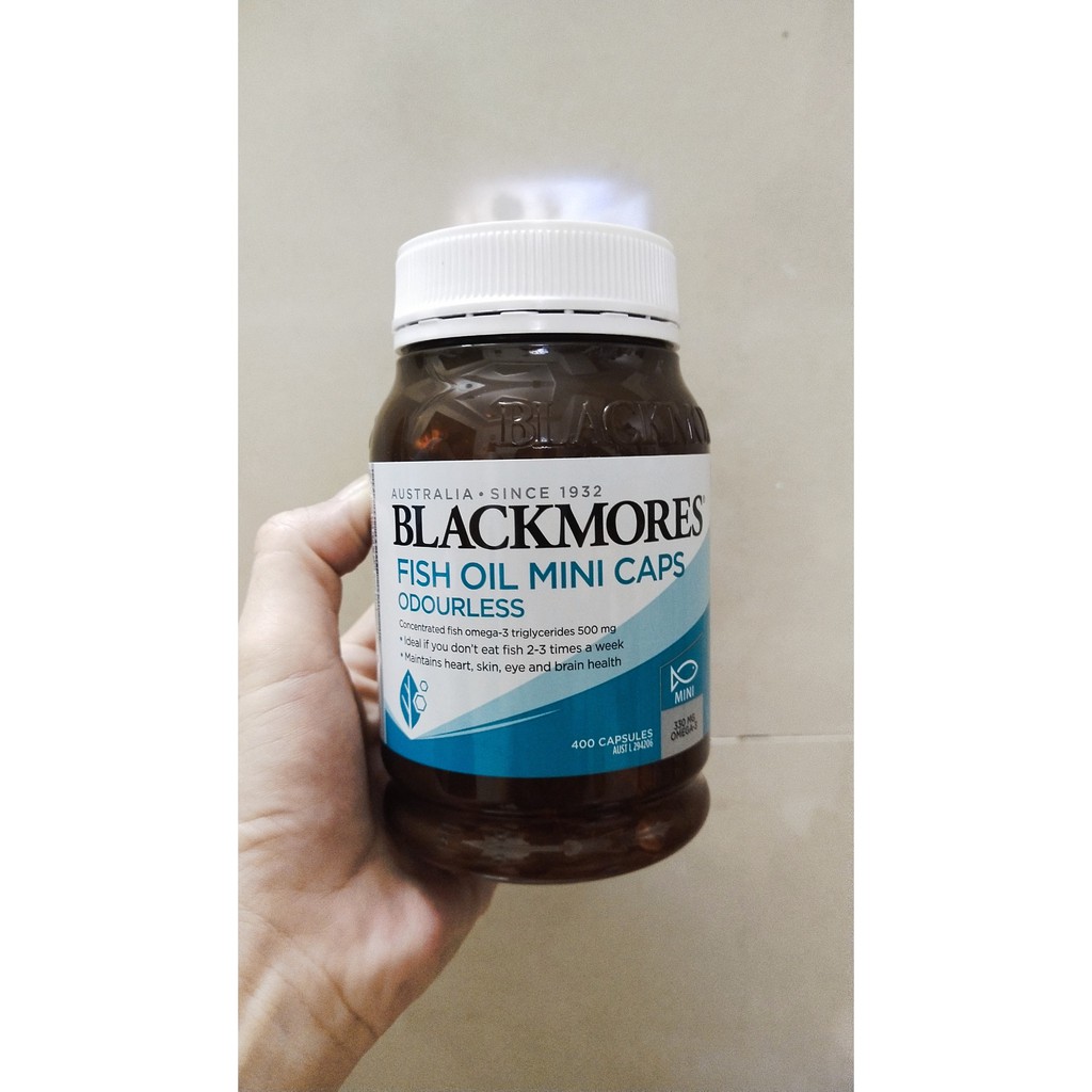 ((MẪU MỚI)-Dầu Cá Không Mùi Blackmores Odourless Fish Oil Mini Capsules 400 viên date xa | BigBuy360 - bigbuy360.vn