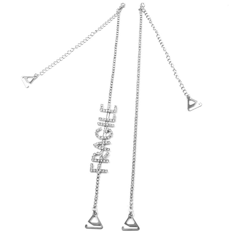 Dây áo ngực đính đá hình ký tự chữ cái kiểu dáng thời trang